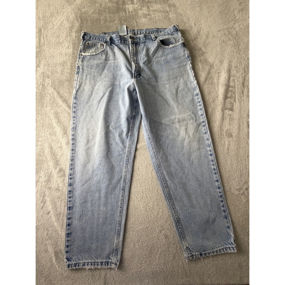 Carhartt Jeans Men 42x30 Light Wash B17 DST Relaxed Fit Denim Workwear Pants